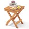 Costway 14" Compact Folding Side Table with Slatted Tabletop Stable Triangular Structure